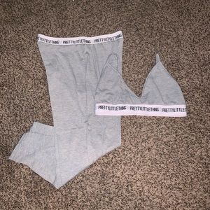 Gray 2 piece PrettyLittleThing leggings Set